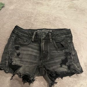 American Eagle Outfitter Distressed Denim Shorts Black size 2